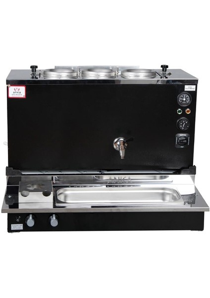 Pro Plus Otomatik Çay Kazanı 3 Demlikli 30 Litre Siyah Elektriktüp