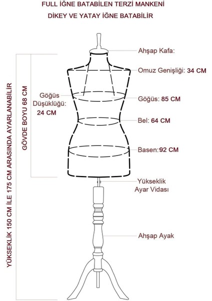 36 Beden Full Iğne Batabilen Terzi Mankeni Prova Mankeni Vitrin Mankeni Po-01 modelleri