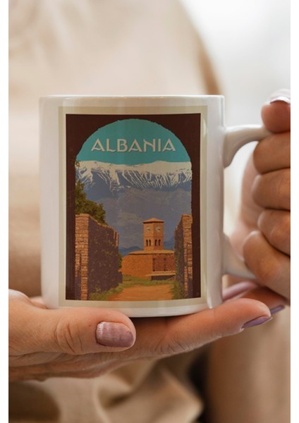Albania- Arnavutluk Baskılı Premium Kupa Bardak