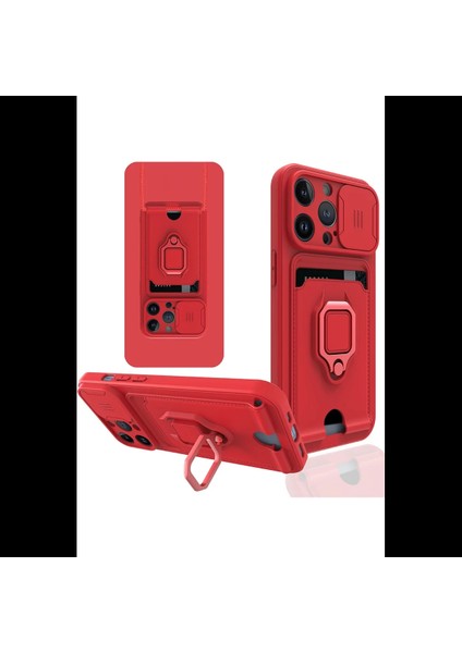 iPhone 14 Pro Kılıf Zuma Kartvizitli Yüzüklü Silikon