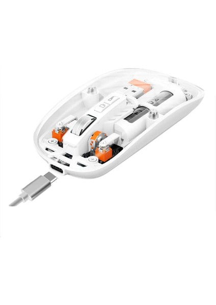 M133 Şeffaf Kablosuz Bluetooth Mouse Üç Modlu Sessiz Şarj Edilebilir