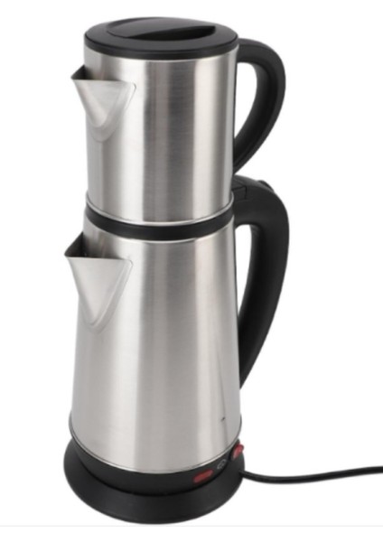 2 Litre Paslanmaz Çelik Elektrikli Çay Makinesi, Otomatik Demleme ve Sıcak Tutma