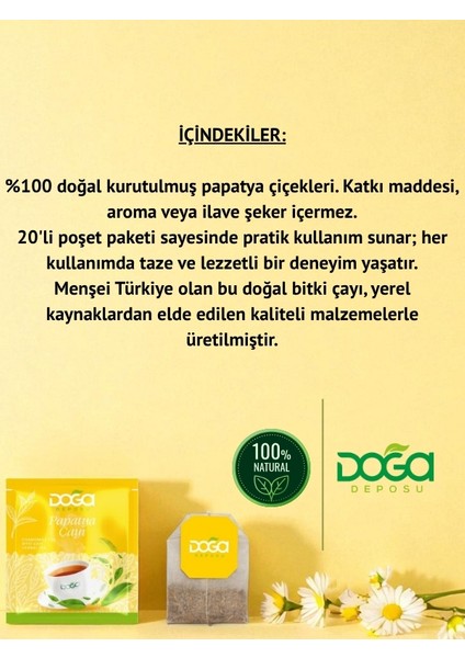 Papatya Çayı - Doğal Bitki Çayı, Rahatlatıcı ve Uyku Destekleyici, 20’li Poşet Çay fırsatları