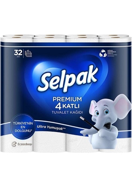 32'lı Tuvalet Kagıdı Premıum 4 Katlı 1 Adet