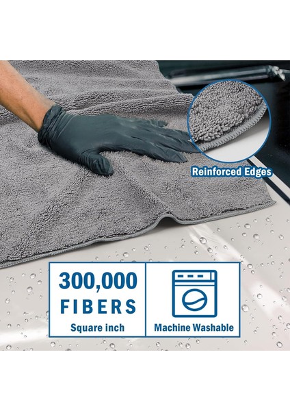 Mikrofiber Oto Kurulama Yıkama Havlusu 50X70 cm Araba Logolu Çift Taraflı Bez 440 Gsm