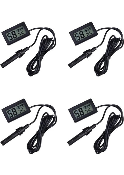 Dijital Sıcaklık ve Nem Ölçer 4'lü, Hassas ve Kullanışlı Ölçüm Cihazı