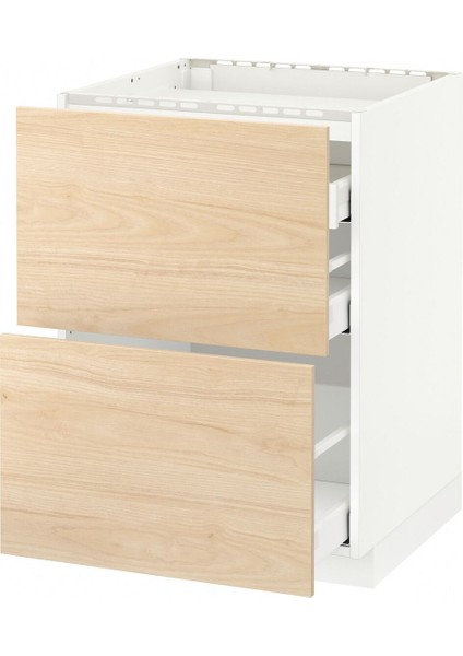 Ocak Alt Dolabı, Askersund Açık Dişbudak, 60X60 Cm, 3 Çekmeceli