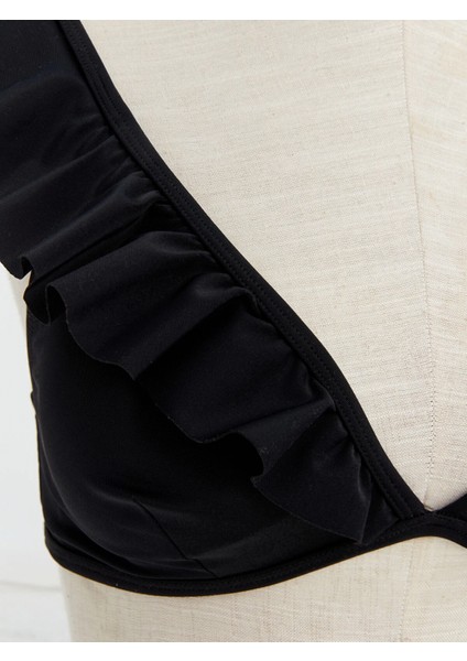 Lcw Dream Siyah Uv Korumalı Fırfır Detaylı Kadın Bikini Üst modelleri