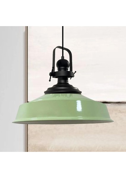 Mint Yeşil Asaletli Tekli Avize Siyah Başlık Retro Sarkıt Lamba Restoran Cafe Salon Avizeleri modelleri