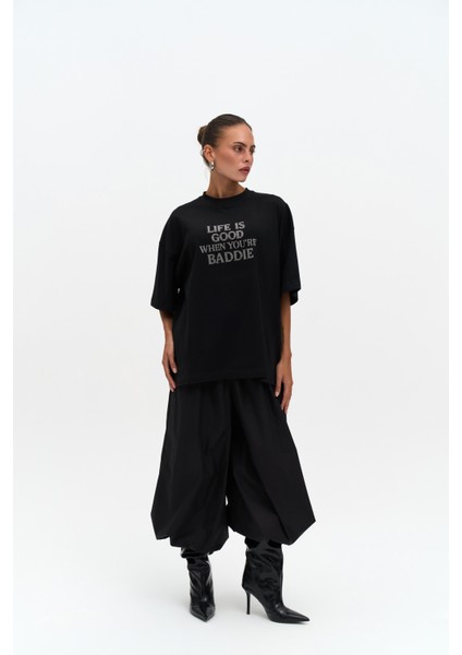Baddie Oversize Siyah T-Shirt modelleri