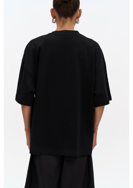 Baddie Oversize Siyah T-Shirt indirimleri