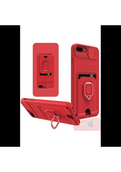 iPhone 7 Plus Kılıf Zuma Kartvizitli Yüzüklü Silikon