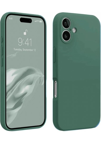 iPhone 16 Kılıf First Silikon - Koyu Yeşil