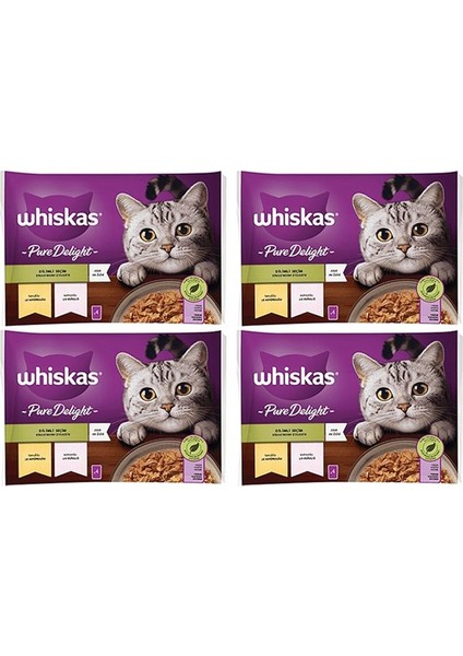 Pouch Pure Delight Jöle Içinde Tavuklu ve Somonlu Yetişkin Kedi Konservesi 16X85 gr