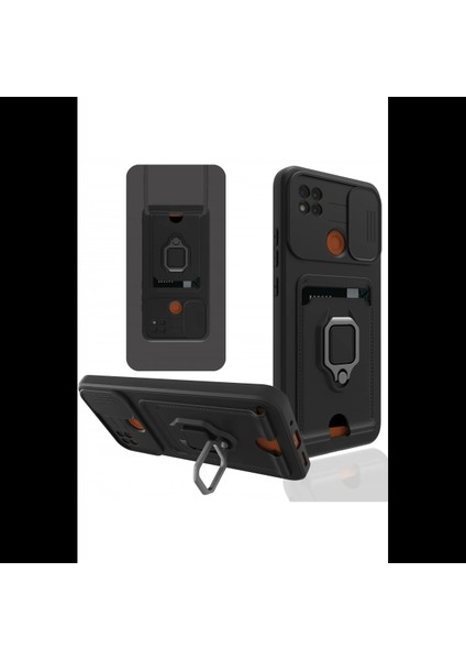 Xiaomi Redmi 9c Kılıf Zuma Kartvizitli Yüzüklü Silikon