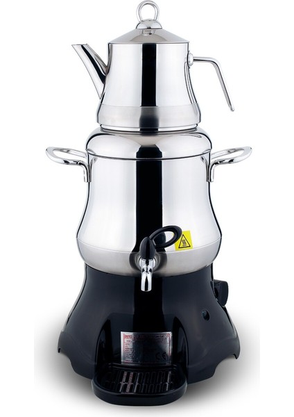 Gri 4l Paslanmaz Elektrikli Semaver, Şık ve Kullanışlı Çay Makinesi