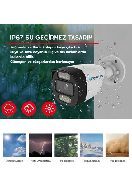 2 Kameralı Güvenlik Kamera Seti 5mp 1080P Full Hd Tam Renkli Gece Görüş Dvr Kayıt Cihazlı Tak Çalıştır Sistem fırsatları