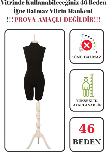 46 Beden Iğne Batmaz Vitrin ve Fotoğraf Çekimi Için Pantolon Giyebilen Terzi Vitrin Mankeni