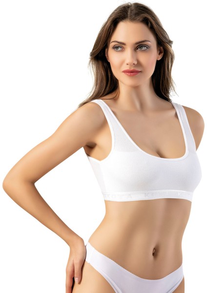 Incili Kadın Kaşkorse Geniş Askılı Pedli Büstiyer