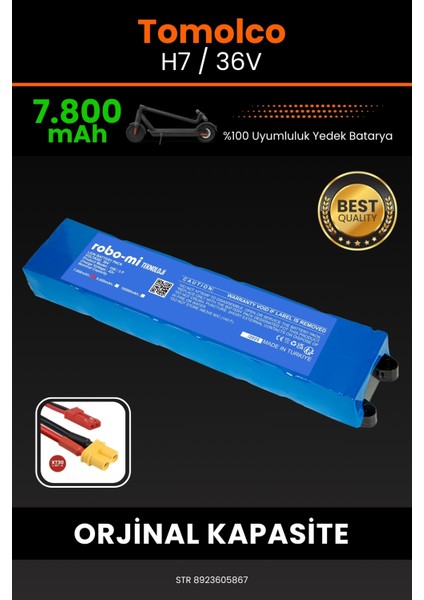 Tomolco H7 / 36V 7800MAH Elektrikli Scooter Bataryası - Koruma Katmanlı Batarya Teknolojisi