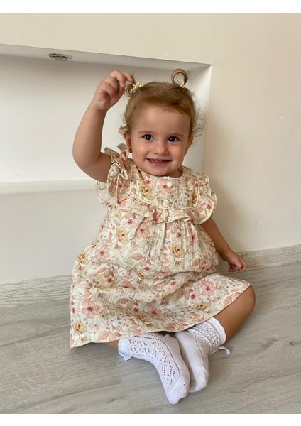 Çiçekli Müslin Elbise modelleri