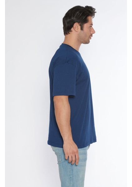 Erkek Bisiklet Yaka %100 Pamuk Oversize T-Shirt fiyatları