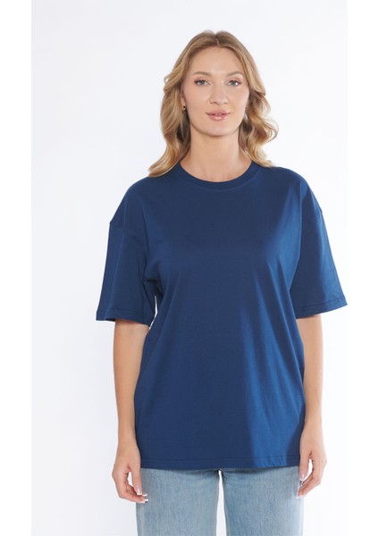 Erkek Bisiklet Yaka %100 Pamuk Oversize T-Shirt