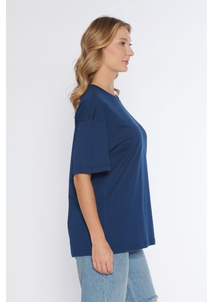 Erkek Bisiklet Yaka %100 Pamuk Oversize T-Shirt