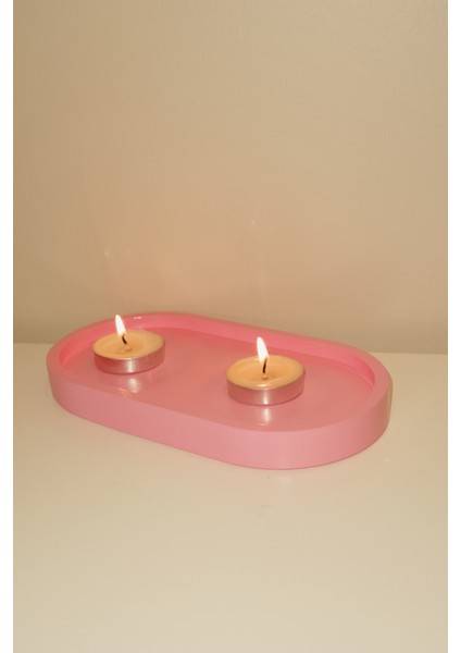 El Yapımı Pembe Oval Takı & Sunum Tabağı