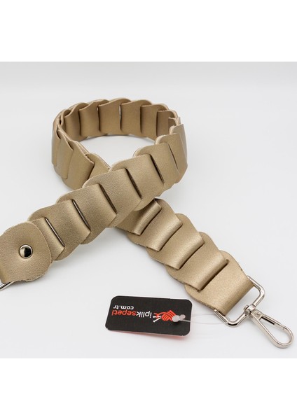 Deri Örme Çanta Sapı 66CM Gold - 1 Adet