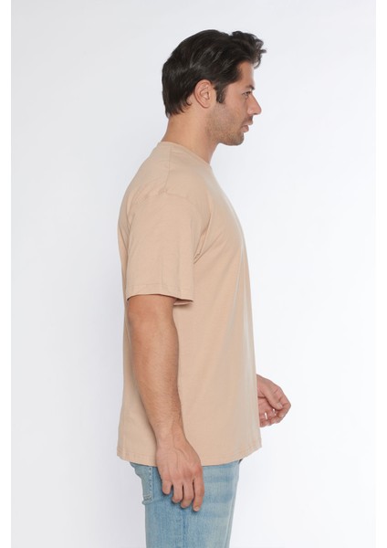 Erkek Bisiklet Yaka %100 Pamuk Oversize T-Shirt fiyatları