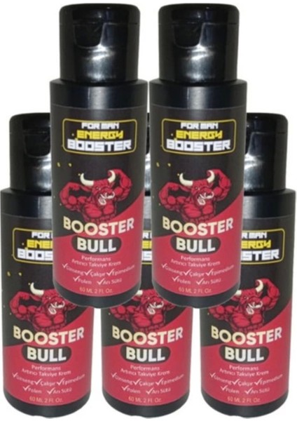 Booster Bull 5'li Paket Erkeklere Özel Kremi 60 ml - 5 Adet 60 ml LSMYN123