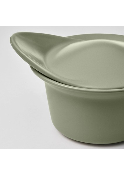 Fırın-Servis Kabı, Mat Açık Yeşil, 15X13 Cm, 2 Adet, Kapaklı modelleri