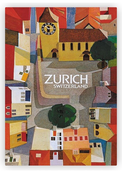 Zürih İsviçre Zurich Switzerland Ahşap Poster 20x29 cm