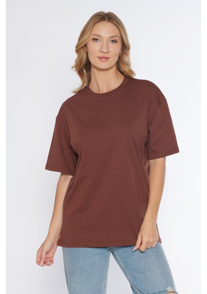 Erkek Bisiklet Yaka %100 Pamuk Oversize T-Shirt