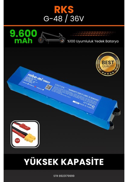 Rks G-48 / 36V 9600MAH Elektrikli Scooter Bataryası - Yüksek Yoğunluklu Li-Ion Hücre