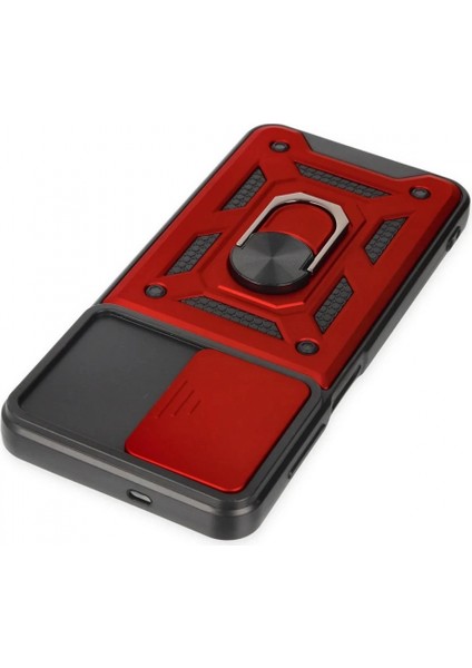 Samsung Galaxy M13 Kılıf Pars Lens Yüzüklü Silikon - Kırmızı indirimleri