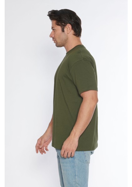 Erkek Bisiklet Yaka %100 Pamuk Oversize T-Shirt fiyatları