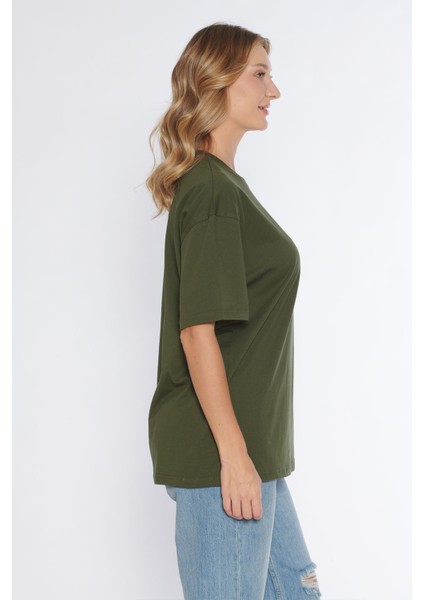 Erkek Bisiklet Yaka %100 Pamuk Oversize T-Shirt