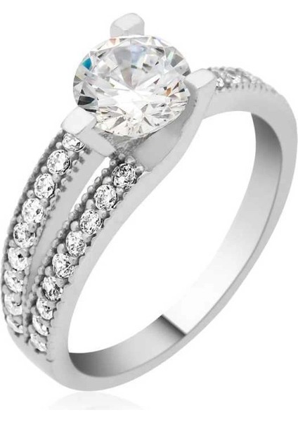 Gümüş Tek Taş Bayan Yüzük