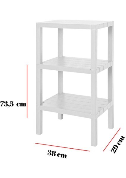 3 Katlı Beyaz Raf Kitaplık & Banyo Düzenleyicisi 73,5 cm fiyatları