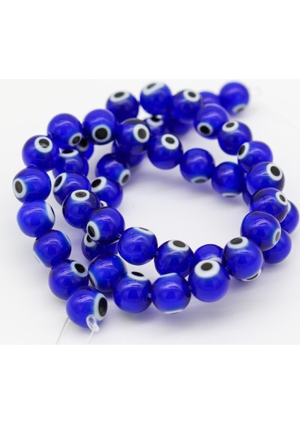 Cam Nazar Boncuğu 8mm 48 Adet Mavi - 1 Adet