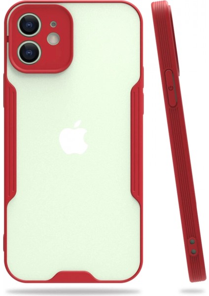 iPhone 12 Kılıf Platin Silikon - Kırmızı
