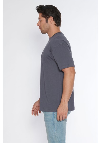 Erkek Bisiklet Yaka %100 Pamuk Oversize T-Shirt fiyatları