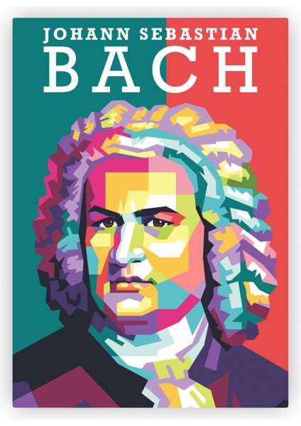 Johann Sebastian Bach WPAP Pop Art Ahşap Poster 20x29 cm