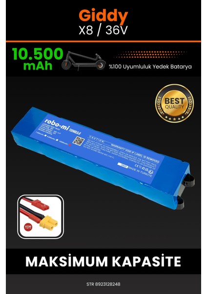Giddy X8 / 63V 10500MAH Elektrikli Scooter Bataryası - Koruma Katmanlı Batarya Teknolojisi