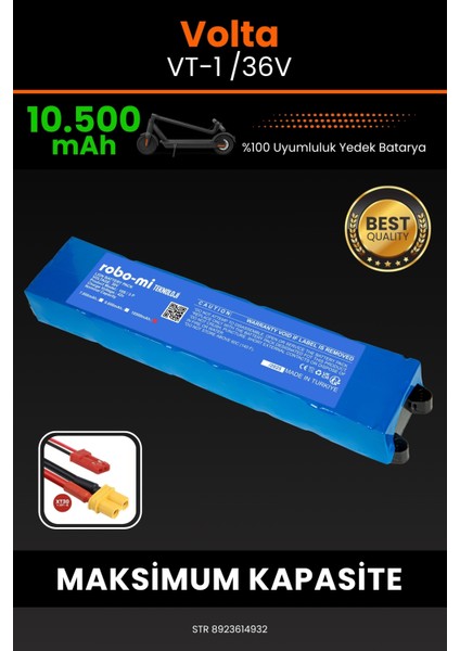 Volta Vt-1 /36V 10500MAH Elektrikli Scooter Bataryası - Koruma Katmanlı Batarya Teknolojisi