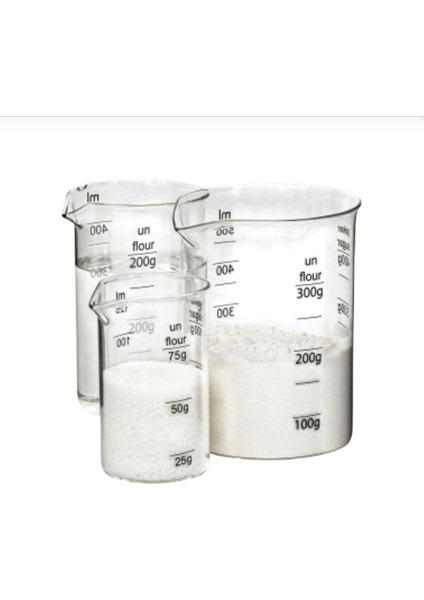 Borosiliksat 3'lü Ölçü Kabı