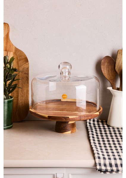 Leo Akasya Standlı Cam Kek Fanusu Ayaklı 28 cm Dev Boy indirimleri