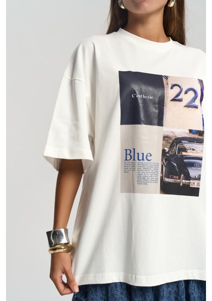 Twenty Two Oversize Beyaz T-Shirt indirimleri